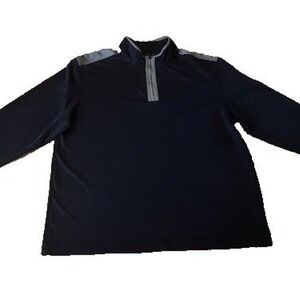 IZOD Golf Mens XL‎ Navy Blue Quarter Zip Pullover Performance Long Sleeve Shirt